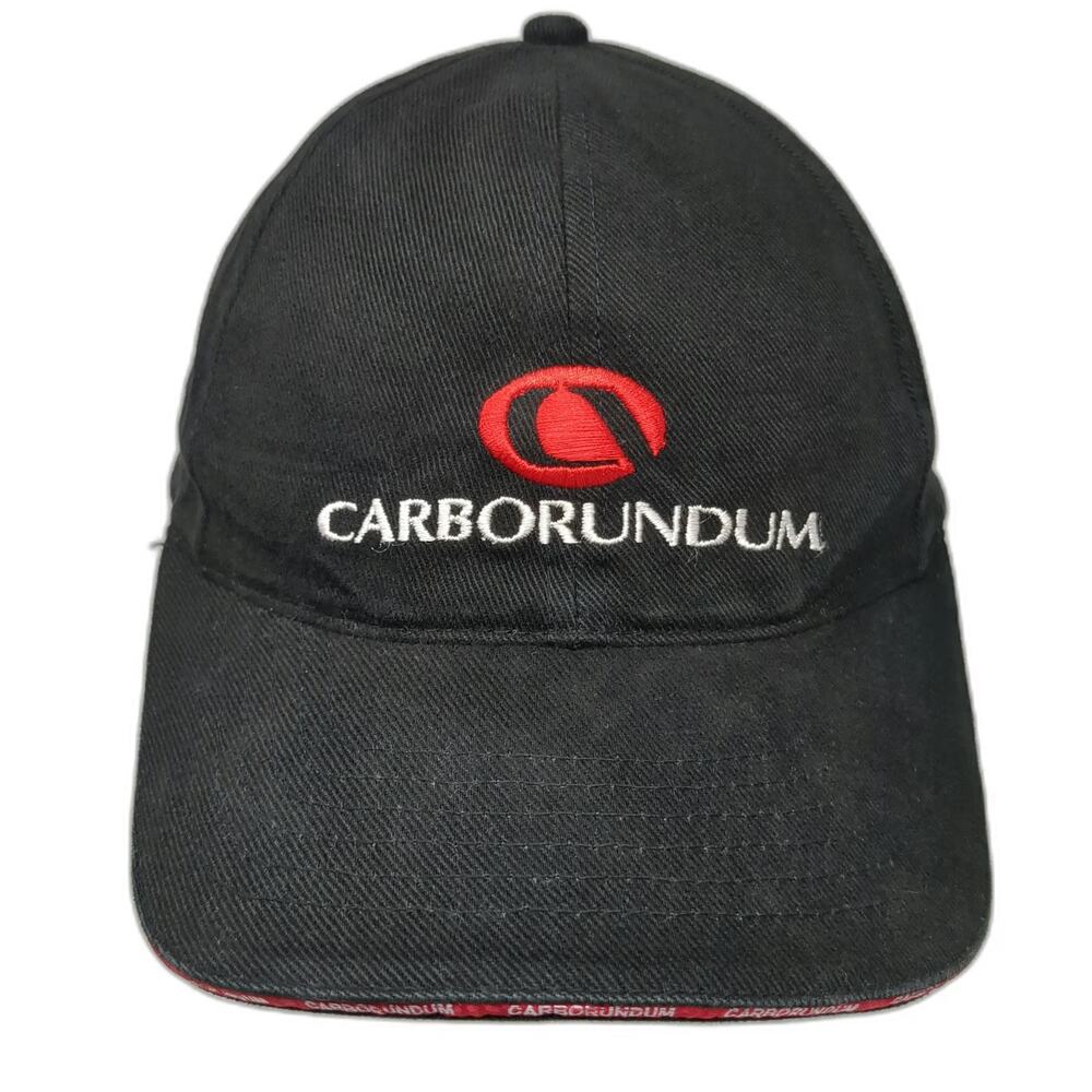 Archibald Baseball Cap Black One Size Carborundum Logo Strapback Eyelets Hat